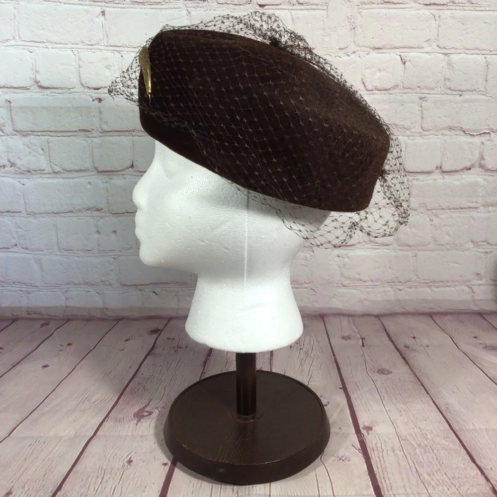 Vintage Peachbloom Velour Brown Hat - Picture 5 of 9